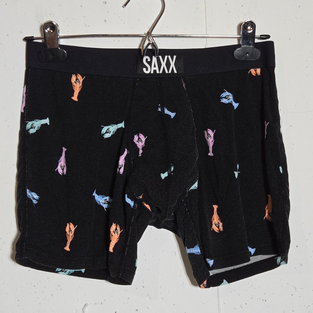 Saxx Vibe Boxer Briefs Mens Medium Lobster BallPark Pouch Super Soft Comfy